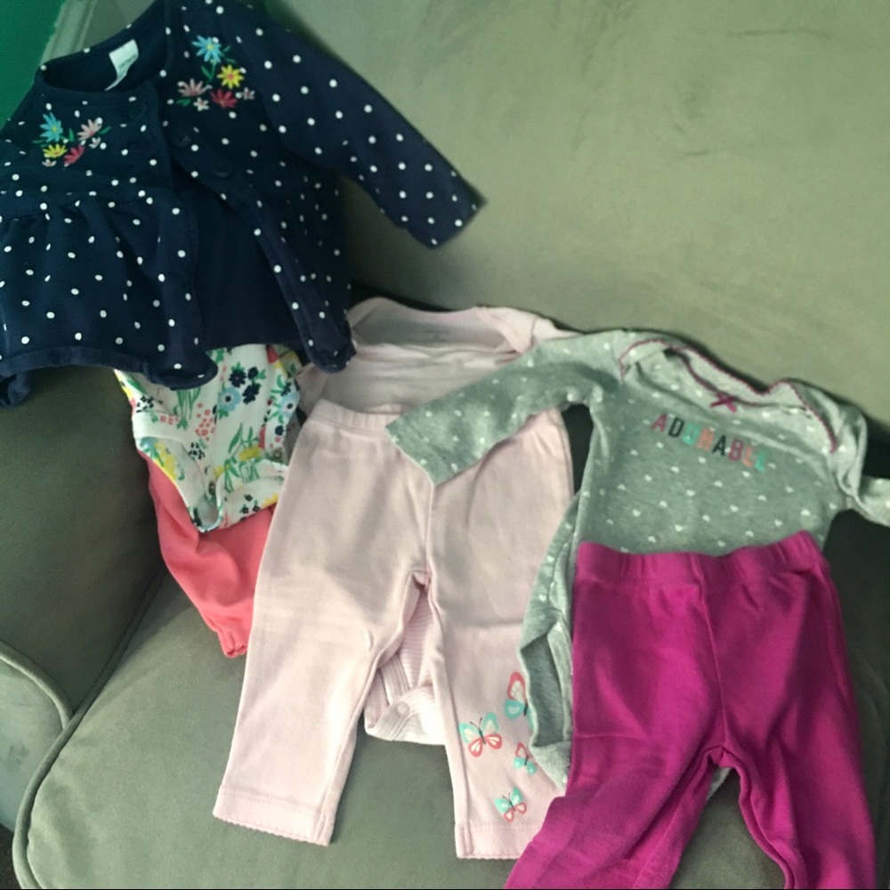 3 Sets of 6M Carter’s Bodysuits & Pants